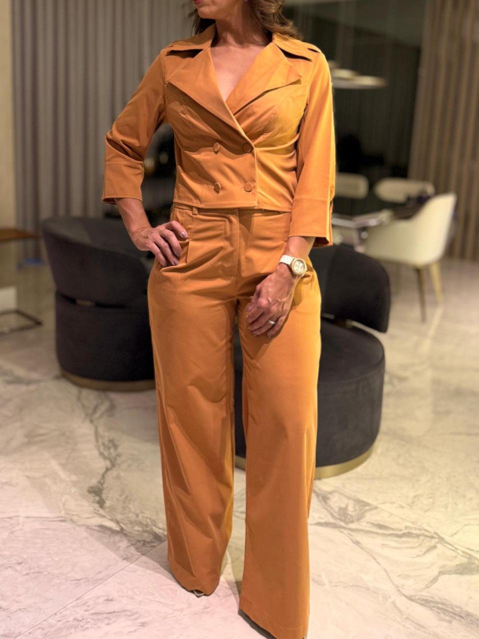 Calça Pantalona Caramelo