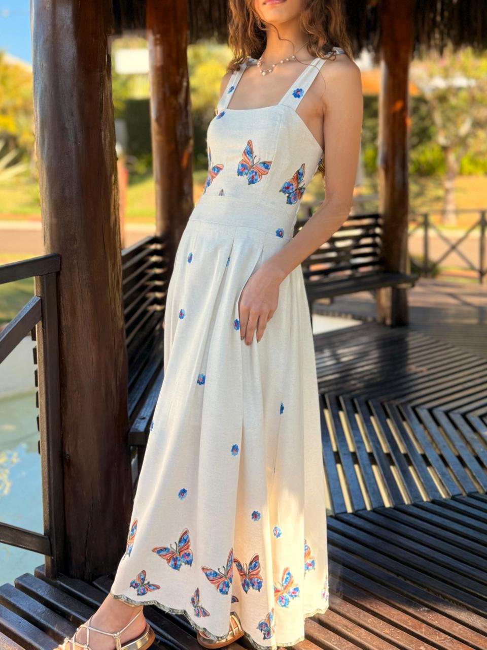 Vestido Linho Butterfly